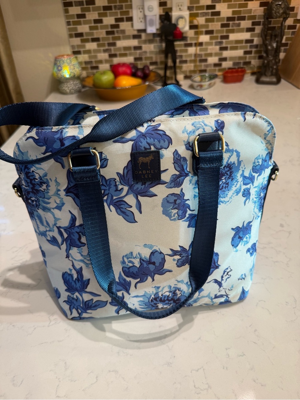 Dabney Lee Blue Floral Convertible Tote